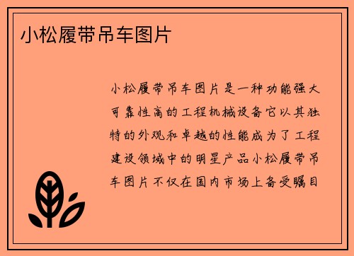 小松履带吊车图片